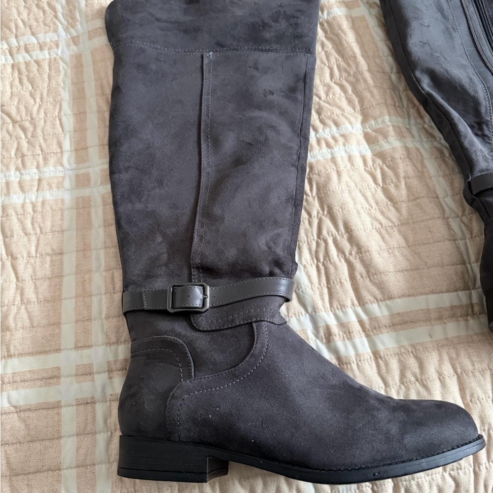 Torrid Gray Over the Knee Boots wide calf